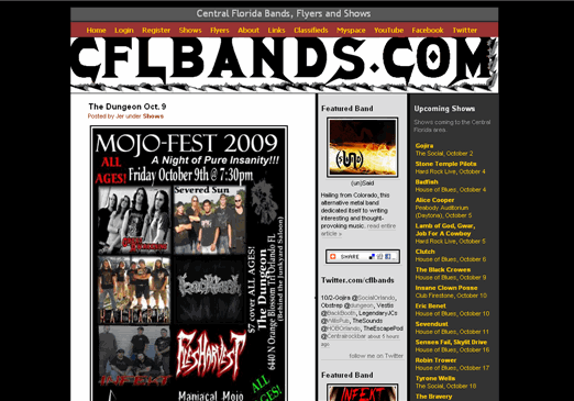 CFLbands.com screenshot